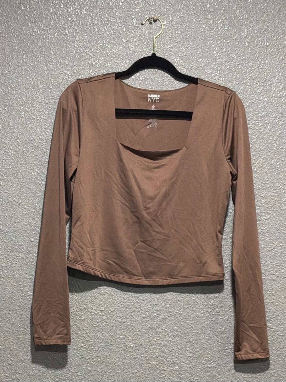 Madden NYC Men's Brown Stretch Jersey Short Sleeve Shirt